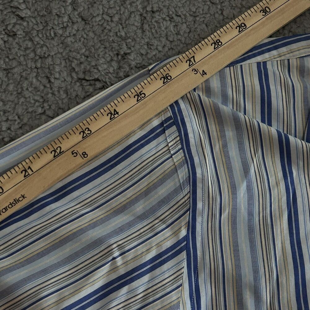 Banana Republic Mens Size XL Long Sleeve Button Down Stripe Blue White Preppy - Picture 12 of 16